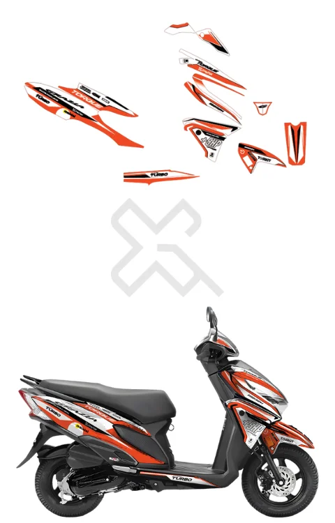 Turbo Edition Full Body Sticker Compatible with Grazia BS4 | Printed In Premium Matte Vinyl With FPF (Fade Protection Film), Water Proof, Precut Sticker, Pack Of 1 Compatible with Both Side